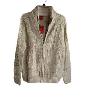 Guess Women' s Lane Full Zip Cardigan Sweater Size Med Toasted Taupe NWT
